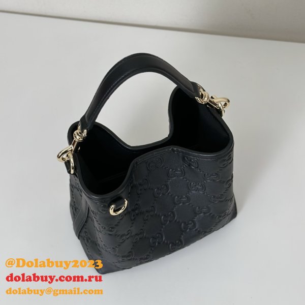 Gucci GG Emblem Small Bucket Crossbody 815118/815103 Black Bag