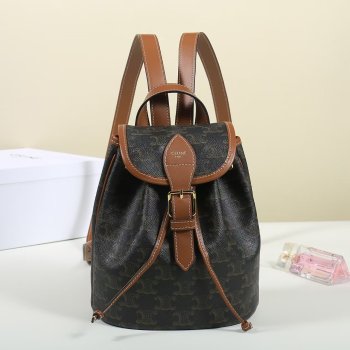 MINI BACKPACK FOLCO IN Triomphe Canvas and calfskin