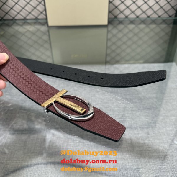 Classic TOM FORD G-Pattern Leather Belt 38MM