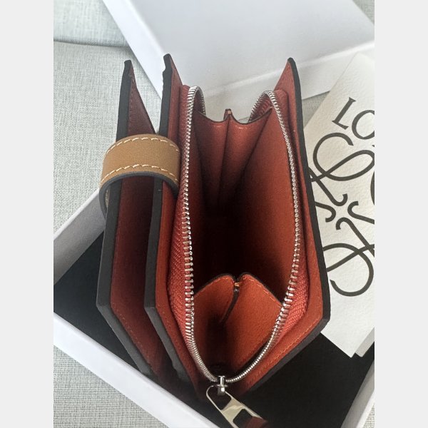 Loewe Compact zip wallet in soft grained calfskin