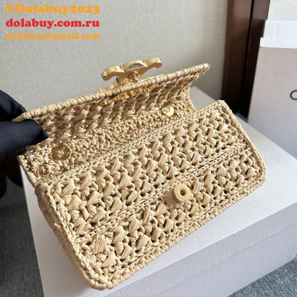 Celine Plein Soleil IN RAFFIA EFFECT TEXTILE SHOULDER BAG