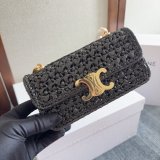 Celine Plein Soleil IN RAFFIA EFFECT TEXTILE SHOULDER BAG