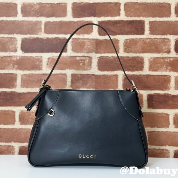Gucci Duplicate GG Emblem 815217 Shoulder Black Best Bag
