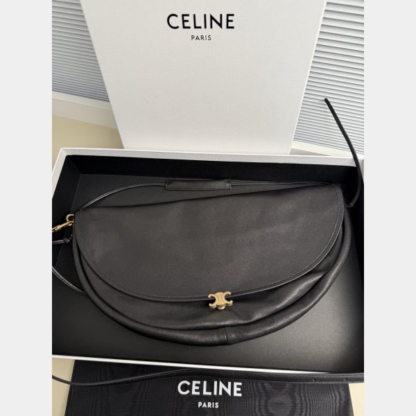 HALFMOON SOFT TRIOMPHE BAG IN SUPPLE SHINY LAMBSKIN