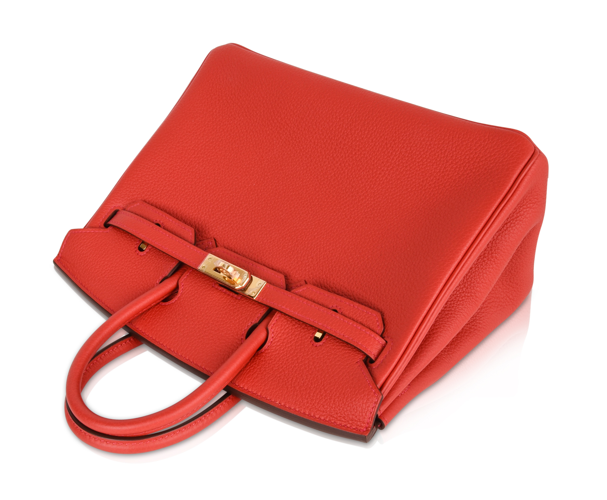  Outlet  Birkin  Bag  25cm Geranium Red Togo Gold Hardware 