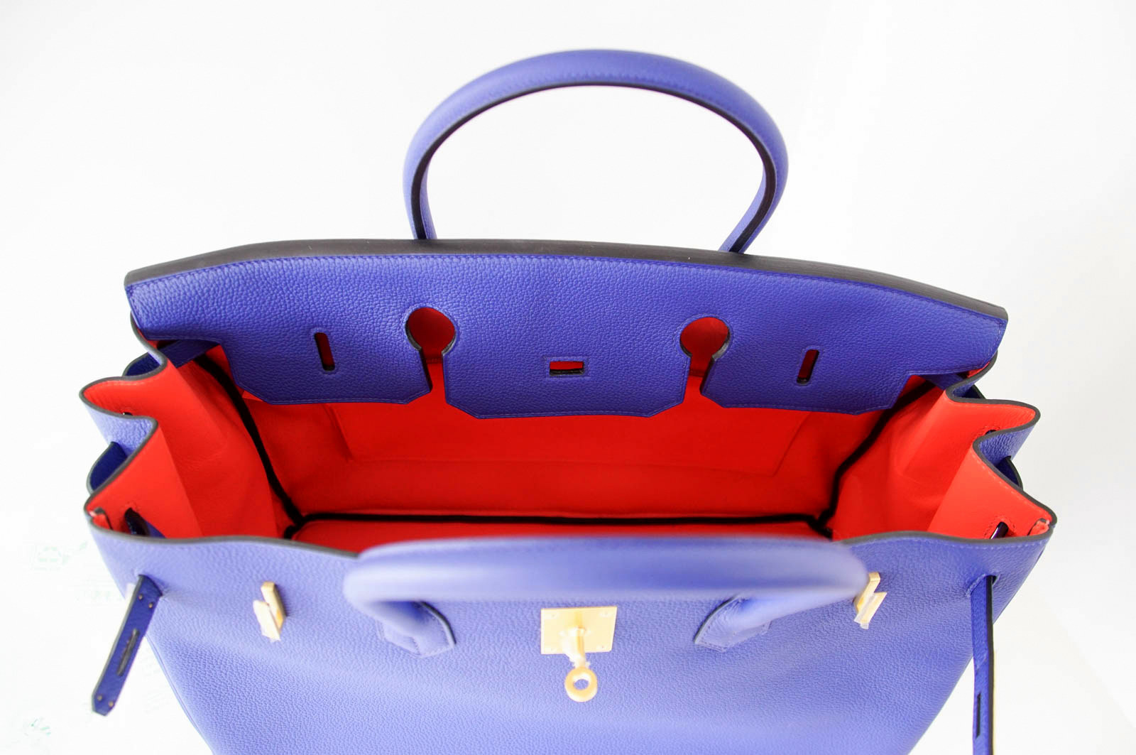 Outlet Birkin Bag 40cm Electric Blue Togo Rose Jaipur Horseshoe Brushed Gold Hardware Hialeah ...